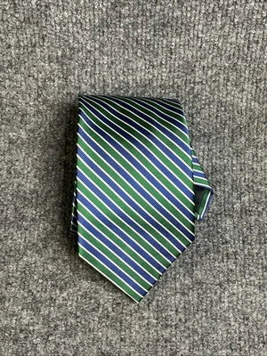 Corbata universitaria J Crew para hombre a rayas Preppy Ivy League verde azul Foto 1 de 4