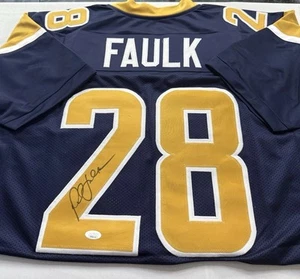 Marshall Faulk Autograph Custom Jersey Rams Blue JSA COA - Picture 1 of 3