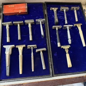 Mixed Lot of 15 Vintage Used Safety Razors Different Various Make Sizes & Colors - Bild 1 von 17