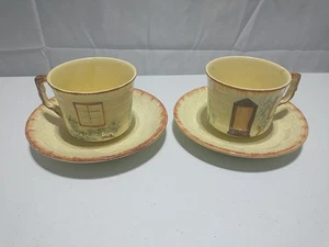 Vintage Keele St Pottery Co. Cottage Teetassen und Untertassen England schön - Bild 1 von 11