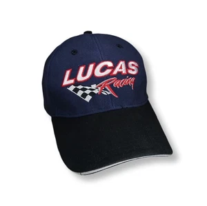 Vintage Lucas Oil Racing Herren Mütze Kappe marineblau & schwarz Klettverschluss Lucas Racing - Bild 1 von 9