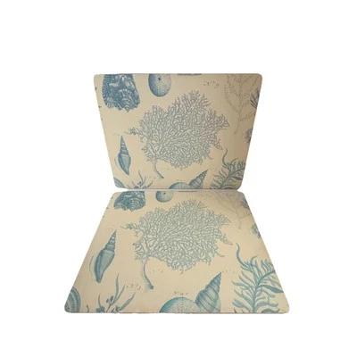 Pottery Barn Cork Back Placemats Set of 2 Sea Life Coral Shells 12x16 - Image 1 of 4