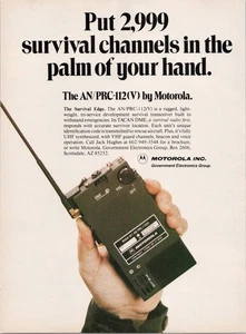 Motorola AN/PRC-112(V) Survival Radio Print Ad 1984 - Picture 1 of 1