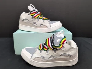 Zapatillas deportivas Lanvin Paris Curb bajas con cordones zapatos para mujer EE. UU. 10 blancas 21LE110 - Imagen 1 de 14