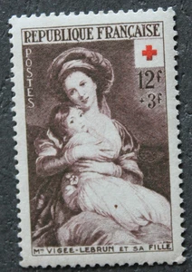 Timbre - FRANCE - Croix-Rouge - VIGEE LEBRUN - YT966 - Neuf ** - 1953 - Picture 1 of 1