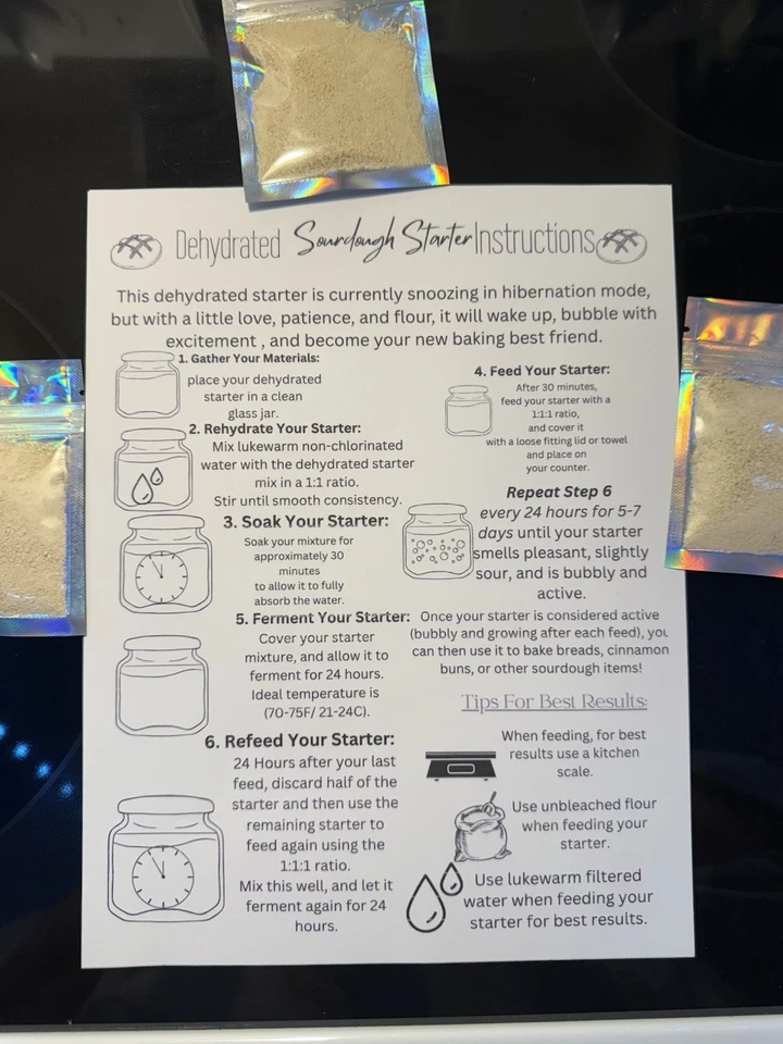 ¡Arrancador de masa madre deshidratada de Inglaterra! ¡Hace un gran regalo para cualquier ocasión!  Foto 1 de 1