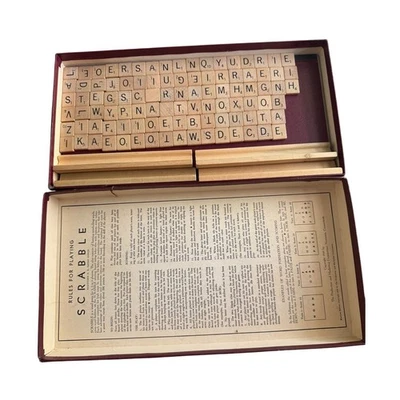 Vintage 1948-1953 Scrabble Game Board Selchow & Righter Set - Image 1 of 4