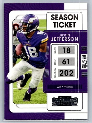 2021 Panini Contenders #63 Justin Jefferson Minnesota Vikings E48 - Image 1 of 2