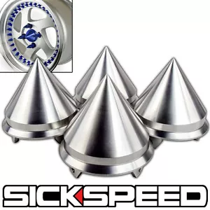 4 PC SPIKED CENTER CAPS FOR AVID1 JNC ESR XXR WHEELS/RIMS POLISHED SPIKE P13 - Picture 1 of 1