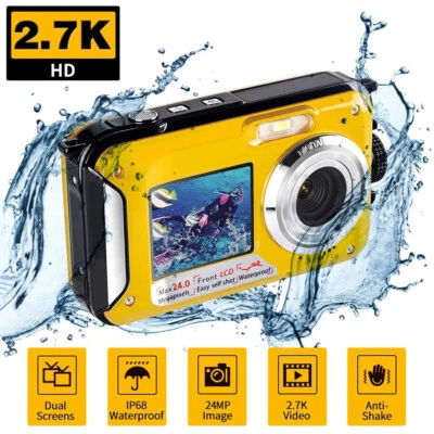 Full HD 2.4MP Dual Screen Selfie Video Recorder for Swimming Underwater DV - Image 1 of 4