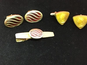 Lot# 2029. Two Vintage Pair of Anson Cufflinks & Tie Clasp - Picture 1 of 8