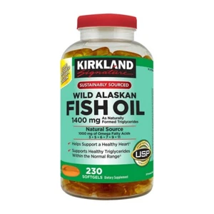 Kirkland Signature Wild Alaskan Fish Oil 1400 mg, 230 Softgels - Picture 1 of 3