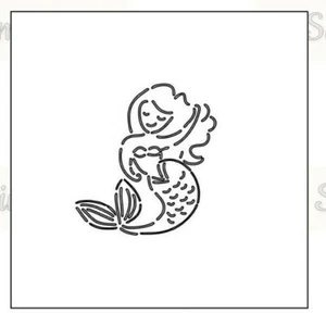 Pinta tu propia plantilla Mermaid PYO - Imagen 1 de 1