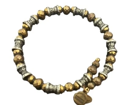 Pulsera envolvente Alex and Ani Vintage SixtySix tonos cobre y plata Energy Tech Foto 1 de 4