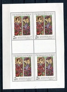 CZECHOSLOVAKIA 1969 Alfons Mucha paintings sheet of 4 MNH (K240) - Picture 1 of 1
