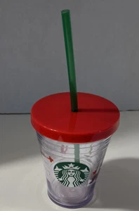 Vaso acrílico Starbucks café 12 oz Navidad 2011 vacaciones con tapa y pajita - Imagen 1 de 10