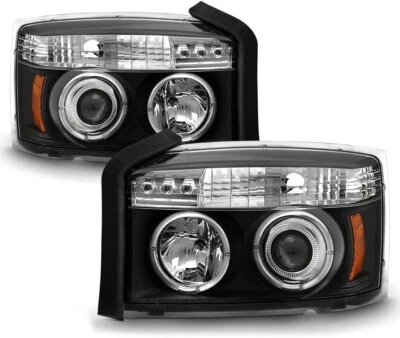 PARA 05-07 DODGE DAKOTA HALO LED CARCASA NEGRA ÁMBAR FAROS ESQUINEROS FAROS FAROS FAROS Foto 1 de 4