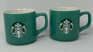 Set 2 Starbucks 2021 Mugs Siren Logo 11oz Coffee Mug Cup Aqua Teal Seafoam Green - Picture 1 of 13