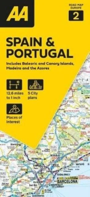AA Road Map Spain & Portugal by N.A. Sheet map, folded - Image 1 of 1