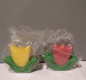 Candela a forma di fiore di tulipano cera fatta a mano NUOVA - Foto 1 di 3