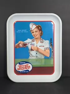 Vtg Pepsi Cola Soda Fountain Metal Serving Tray Retro 50s Style More Bounce - Picture 1 of 8