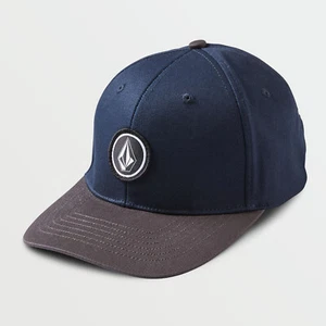 Volcom V Quarter Stretch Fit Baseball Cap Hat Navy Paint S/M NWT NEW Skate Surf - Picture 1 of 2