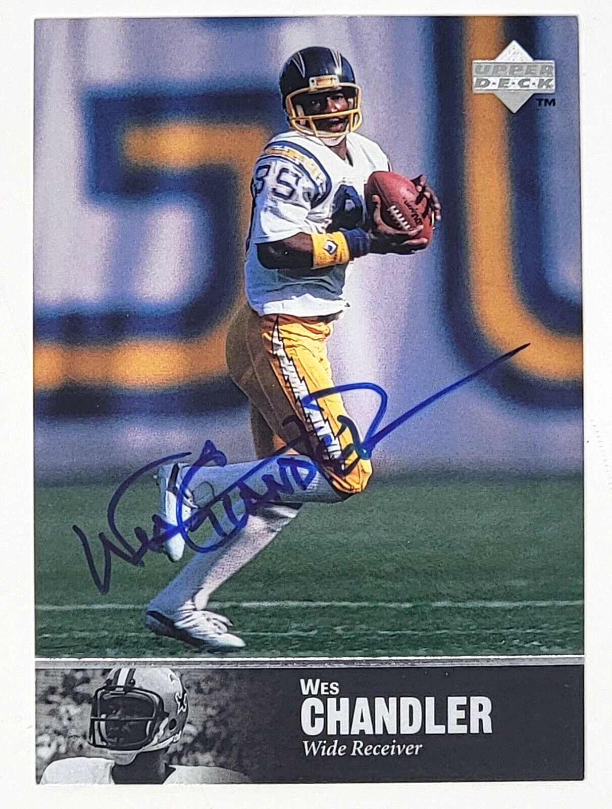 1997 Upper Deck Wes Chandler NFL Legends #AL-87 Autograph Auto - SD Chargers