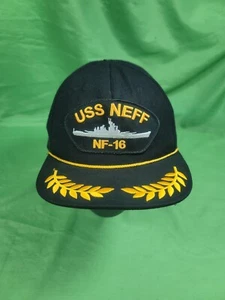 "USS NEFF NF-16" Scrambled Eggs Black & Gold Roped Snapback Adjustable Carrier - Picture 1 of 12