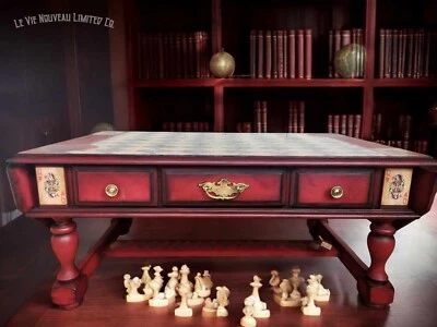 Mesa de centro Queen of Hearts Dark Academia vintage decoración upcycle Peters-Revington Foto 1 de 4