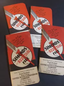 Vtg Simonds Saw & Steel Co. Red Tang File Advertisement Memo Pad Notebook Unused - Imagen 1 de 9