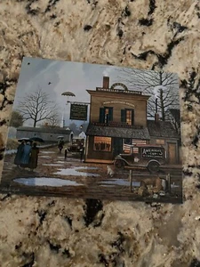 Charles Wysocki DAMPY DONUTS ON A DREARY DAY Print Tin Metal Sign 1995 8x6 1/2” - Picture 1 of 2