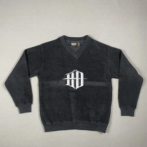 VTG Harley Davidson Sweatshirt Mens Large Black HD EMBLEM LOGO 90s Y2K MADE USA - Picture 1 of 8