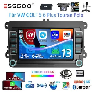 DAB+ 64G Carplay Android 13 Autoradio NAVI Für VW GOLF 5 6 Touran Tiguan Polo 6R - Bild 1 von 17