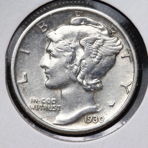 1930 Mercury Silver Dime CHOICE AU E231 SQTM Cover