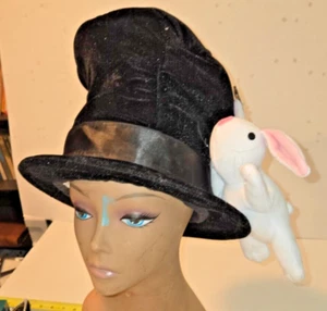 Alice in Wonderland White Rabbit Style Top Hat MadHatter Mad Hatter Black Pink - Picture 1 of 8