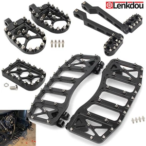 MX Wide Foot Pegs Floorboards Shifter Pegs Pedal For Harley Touring Softail FLST - Picture 1 of 12