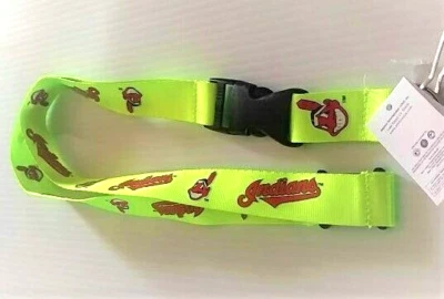 Cleveland Indians Lanyard 2sided Lime Green Vtg Chief Wayoo Color Variation New - Image 1 of 4