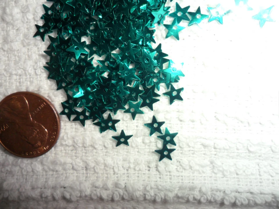 Винтажный мини бирюзовый зеленый металлический звезда блестки - около 400 шт. - Изображение 1 из 1