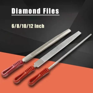 6/8/10/12 Inch Diamond Files Half-Round/Flat/Triangle/Round File Cut Blade - Picture 1 of 5