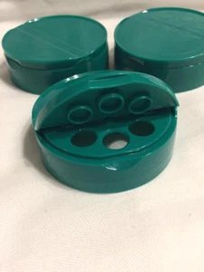 3 tapas de queso coctelera de plástico verde de doble cara para frascos de albañil artesanías - Imagen 1 de 4