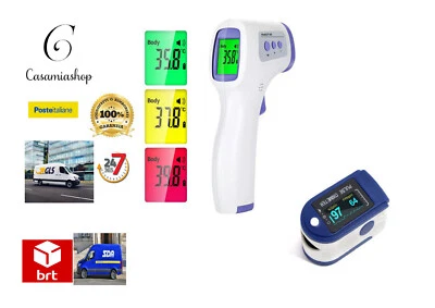 TERMOMETRO DIGITALE + OSSIMETRO SATURIMETRO MISURATORE TEMPERATURA