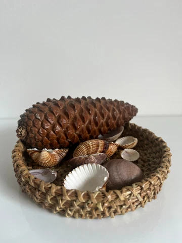 Modern Rustic Handcrafted Pine Needle Basket - Natural Home Decor Cover