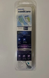 Phillips Sonicare 3 Replacement Toothbrushes Diamond Clean HX6013/46 - Picture 1 of 2