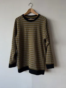 Maglione Mountain Hardwear Uomo Grande Grigio Giallo Righe Girocollo Pullover Caldo - Foto 1 di 6
