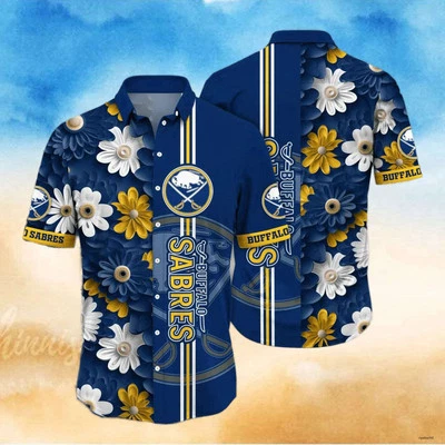 Buffalo Sabres Hawaiian Shirt Summer Gift For Friends Beach Shirt Team Shirt - Image 1 of 4