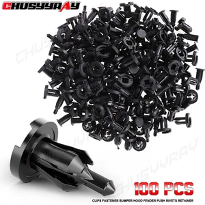 100pcs 6 Size Plastic Car Body Rivet Fender Bumper Door Trim Push Clips Fastener - Picture 1 of 11