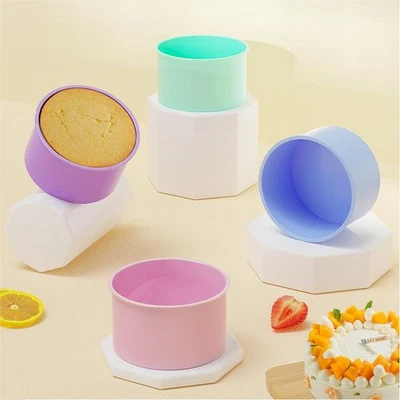 4/6/8/10 "Silikon Runde Kuchen Pfanne Dosen Antikleber Backform Backware Tray - Bild 1 von 4