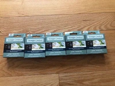 Yankee Candle ALGODÓN LIMPIO Recarga de Fragancia Alimentada para Automóvil LOTE DE 5 NUEVOS Y SELLADOS Foto 1 de 3