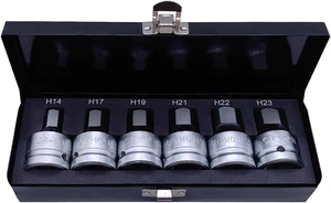 6PCS 3/4"Drive Hex Allen Bit Socket Set, Cr-Mo H14 H17 H19 H21 H22 H23 Drive Imp - Picture 1 of 6
