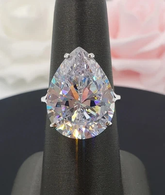 9.00 Ct Treated White Diamond Solitaire Ring 925 Silver Certified Great Shine - Image 1 of 4